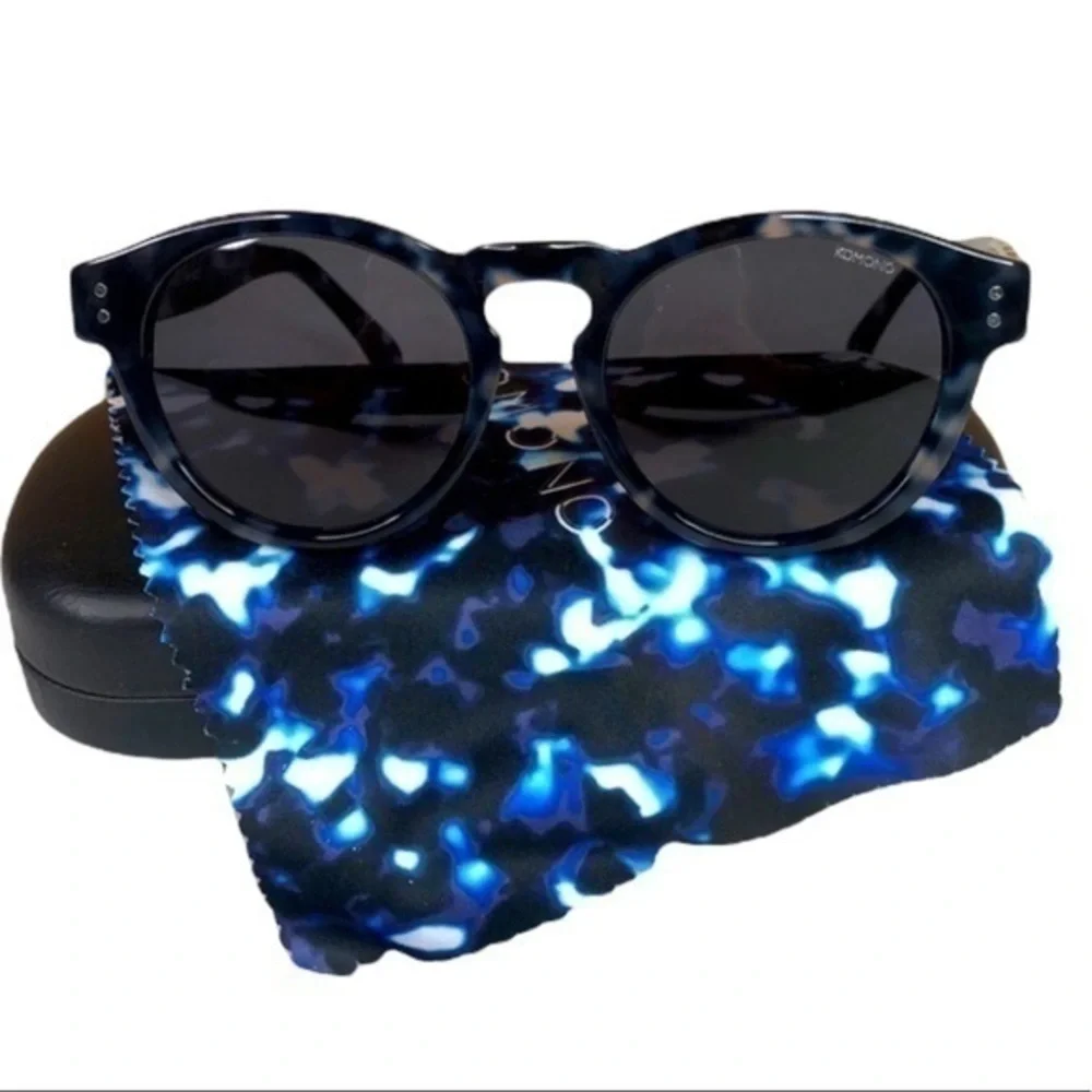 KOMONO Women’s Sunglasses NEW Round Blue Clement Indigo Demi Sunglasses